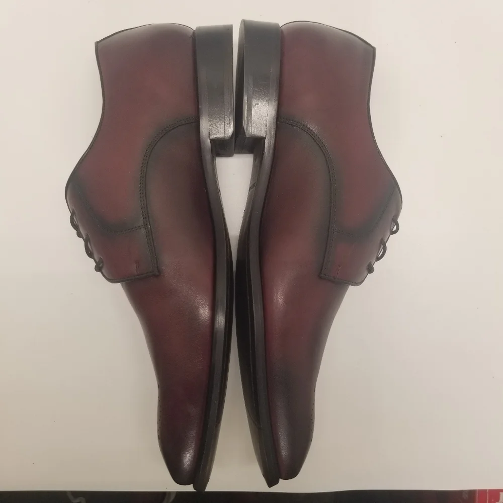 Joseph Abbound Locarno Mens Size 11D Red Wine Burgundy Leather Oxford Lace Up